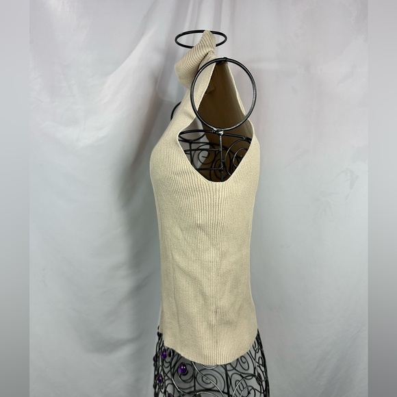 Jones New York ribbed tan turtleneck sleeveless tank size S - Picture 8 of 10